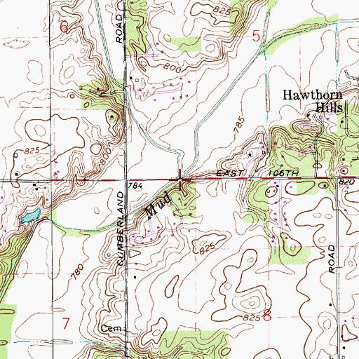 Topographic Map of Sand Creek, IN