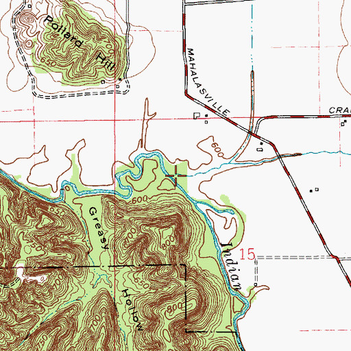 Topographic Map of Sand Creek, IN