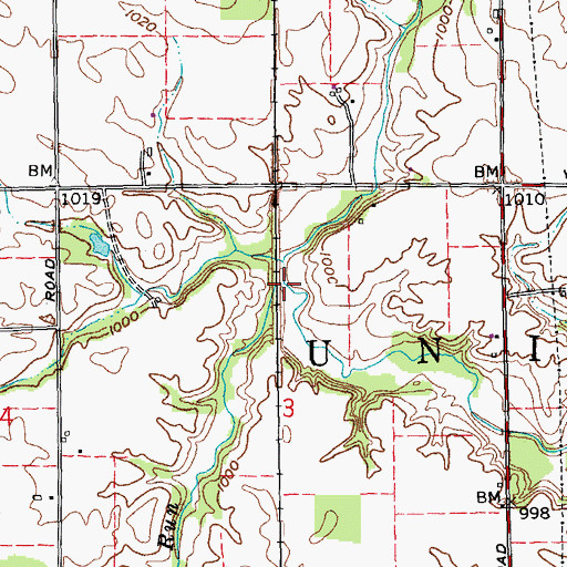 Topographic Map of Sand Run, IN