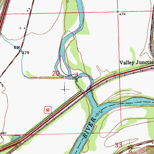 Topographic Map of Sand Run, IN