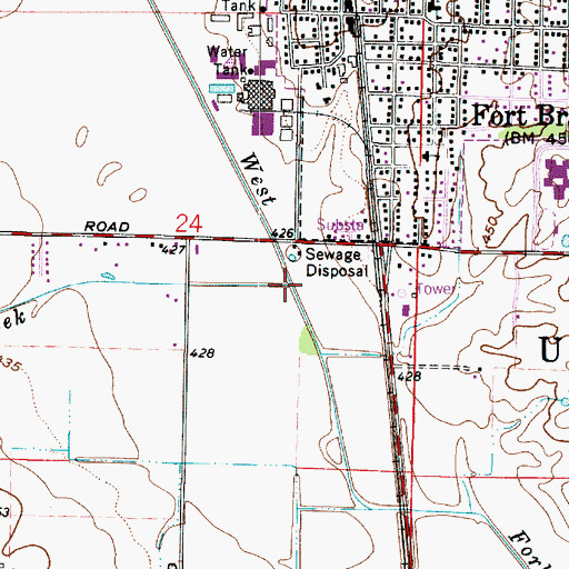 Topographic Map of Sandy Creek, IN