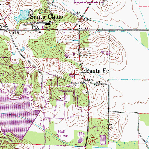 Topographic Map of Santa Fe, IN