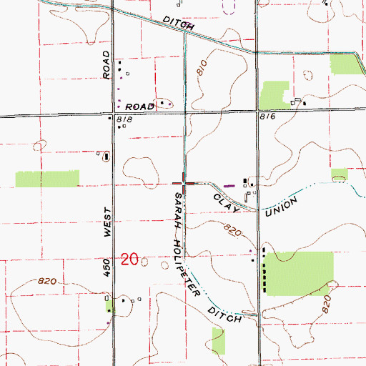 Topographic Map of Sarah Holipeter Ditch, IN