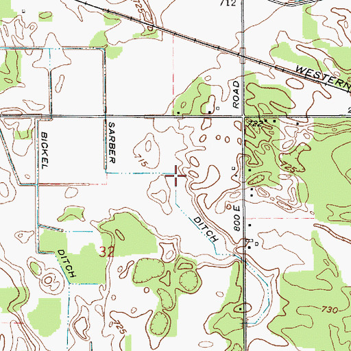 Topographic Map of Sarber Ditch, IN