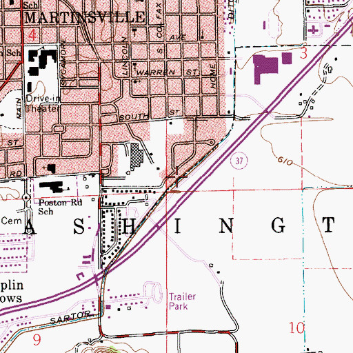 Topographic Map of Sartor Ditch, IN