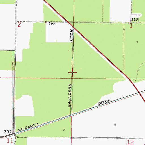Topographic Map of Saunders Ditch, IN