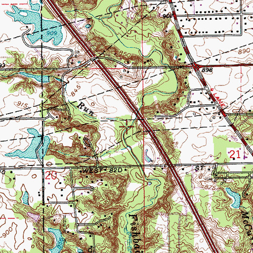 Topographic Map of Sawmill Run, IN