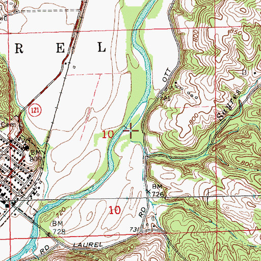 Topographic Map of Sayres Branch, IN