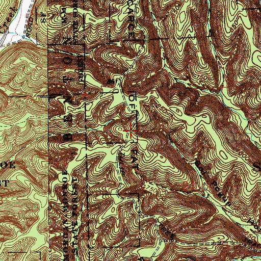 Topographic Map of Scarce of Fat Ridge, IN