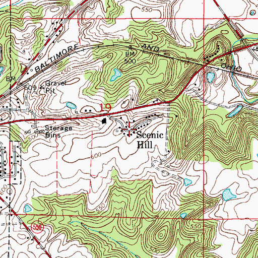 Topographic Map of Scenic Hill, IN