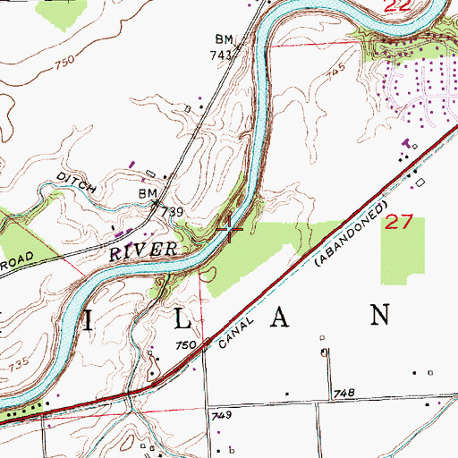 Topographic Map of Schaaf Ditch, IN