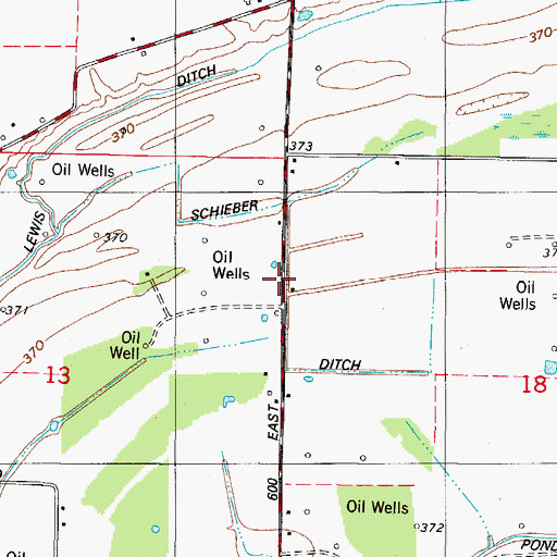 Topographic Map of Schieber Ditch, IN