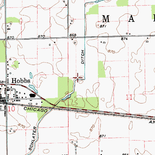 Topographic Map of Schlater Ditch, IN