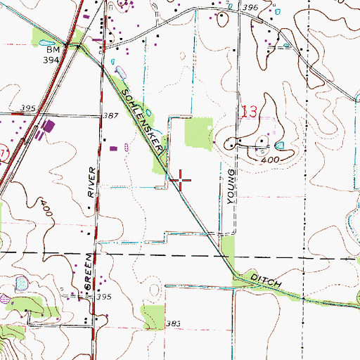 Topographic Map of Schlensker Ditch, IN