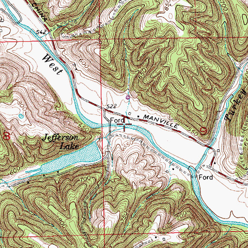 Topographic Map of Schnapps Creek, IN