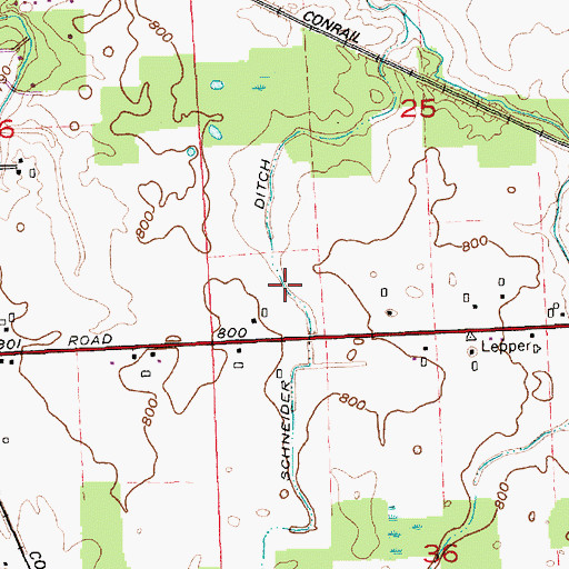 Topographic Map of Schneider Ditch, IN