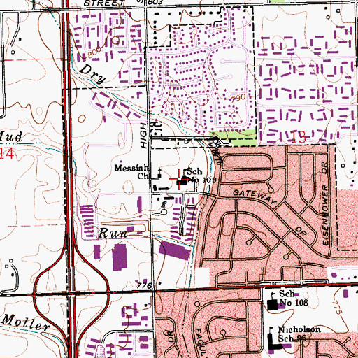 Topographic Map of Jonathan Jennings Elementary School, IN