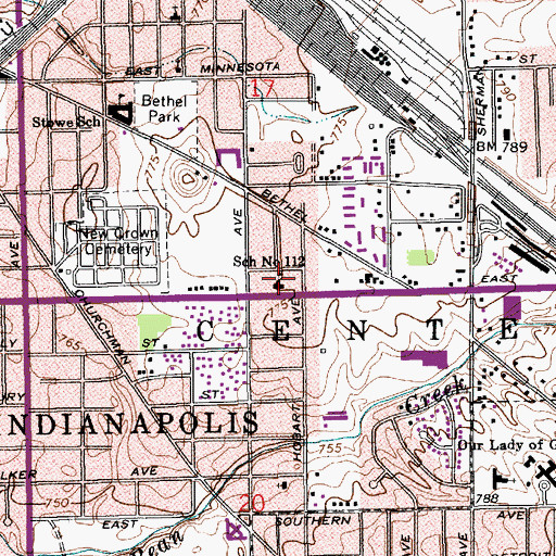Topographic Map of Margaret McFarland Elementary School, IN