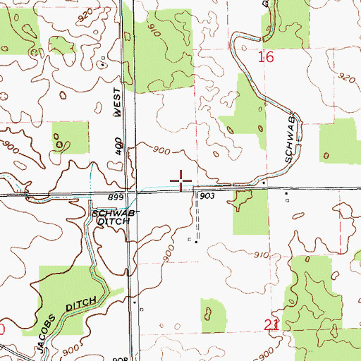 Topographic Map of Schwab Ditch, IN