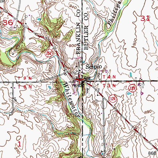 Topographic Map of Scipio, IN
