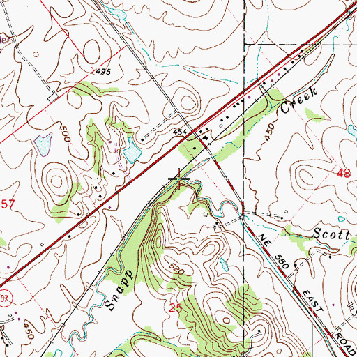 Topographic Map of Scott Creek, IN