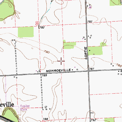 Topographic Map of Scott Ditch, IN