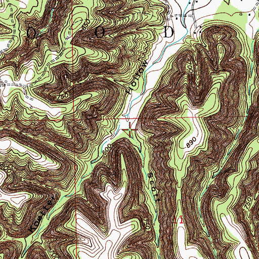 Topographic Map of Scott Hollow, IN