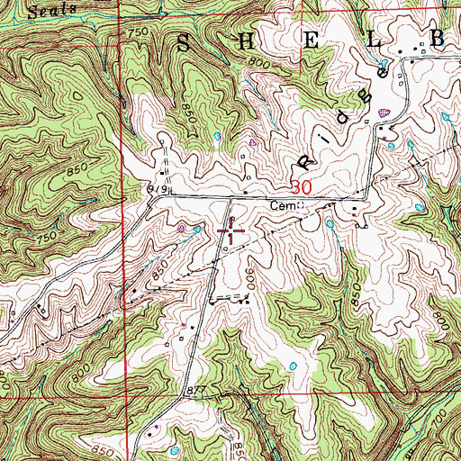 Topographic Map of Scotts Ridge, IN