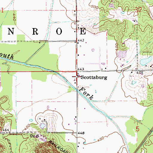 Topographic Map of Scottsburg, IN