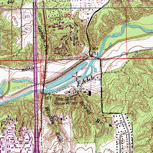 Topographic Map of Scout Branch, IN