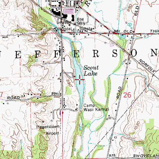 Topographic Map of Scout Lake, IN