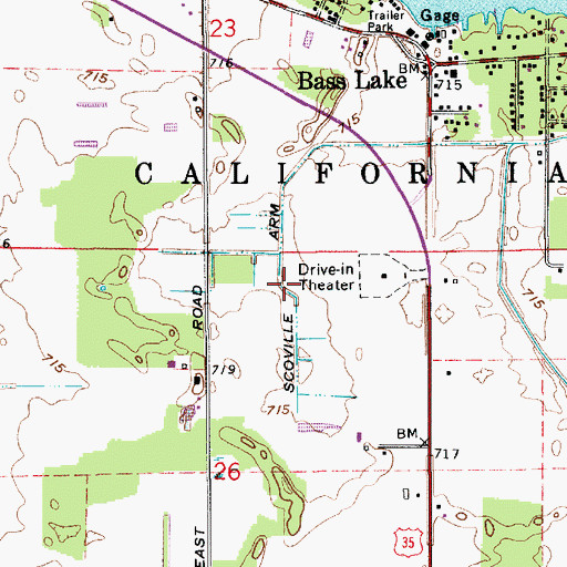 Topographic Map of Scoville Arm, IN