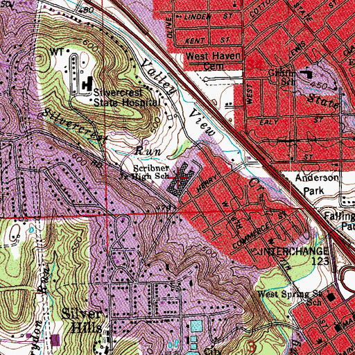 Topographic Map of Scribner Junior High School, IN