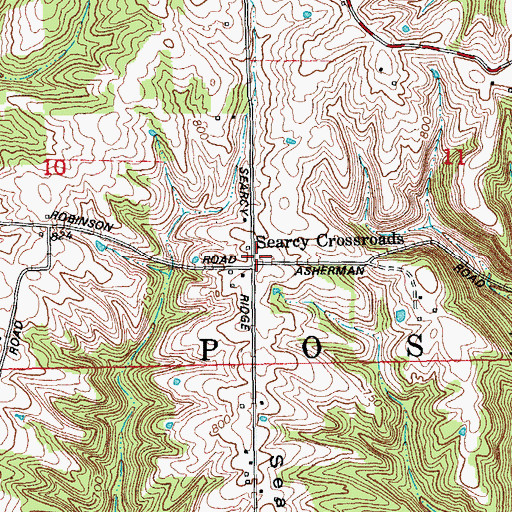 Topographic Map of Searcy Crossroads, IN