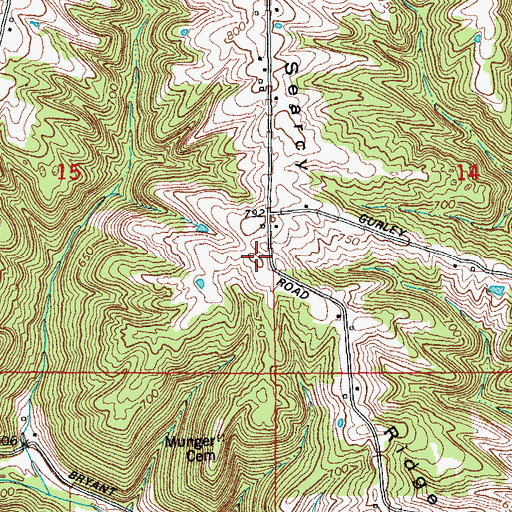 Topographic Map of Searcy Ridge, IN