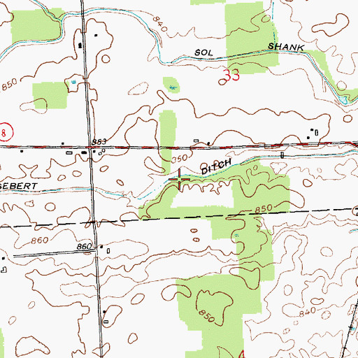 Topographic Map of Sebert Ditch, IN