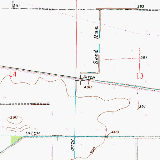 Topographic Map of Seed Run, IN