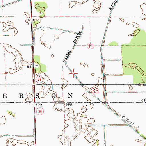 Topographic Map of Segal Ditch, IN