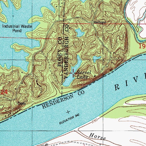 Topographic Map of Servel Lake, IN