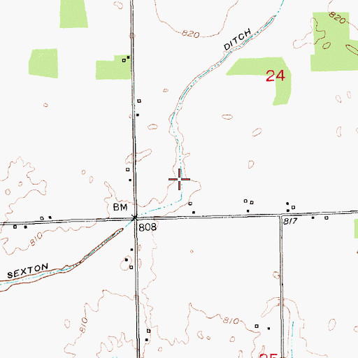Topographic Map of Sexton Ditch, IN