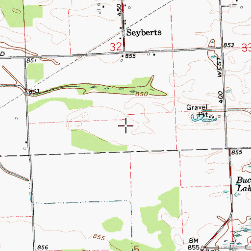 Topographic Map of Seyberts, IN