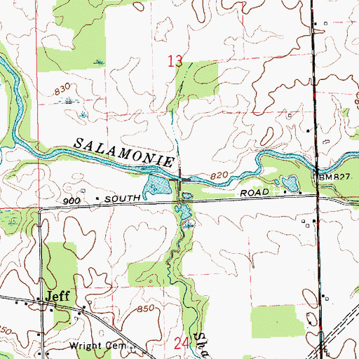 Topographic Map of Shadle Drain, IN