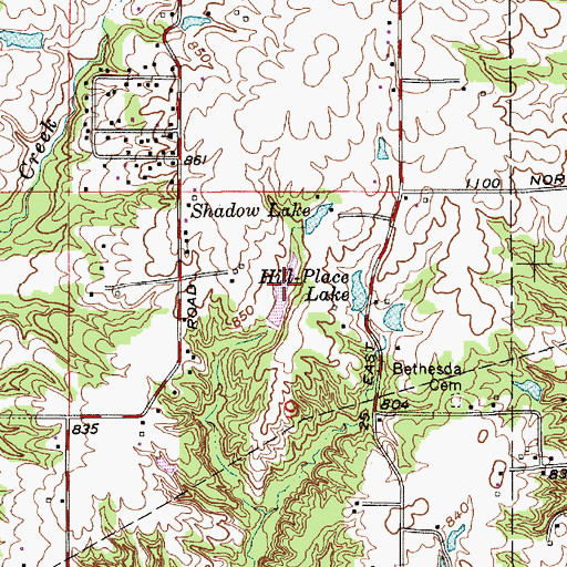 Topographic Map of Shadow Lake, IN