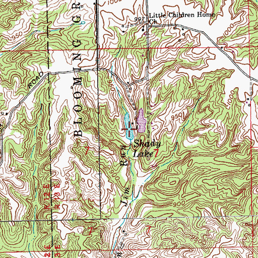 Topographic Map of Shady Lake, IN
