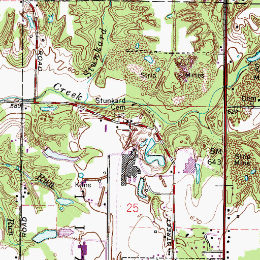 Topographic Map of Shady Lane, IN