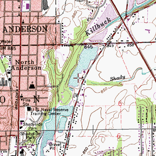 Topographic Map of Shady Run, IN
