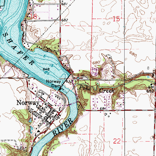 Topographic Map of Lake Shafer, IN