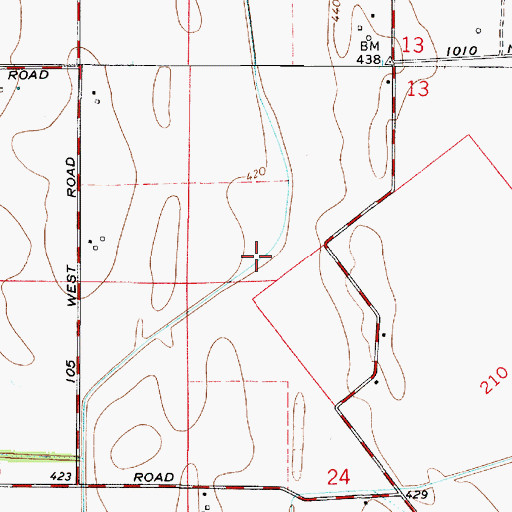 Topographic Map of Shaker Prairie Ditch, IN