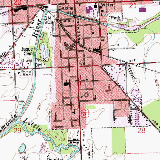 Topographic Map of General Shanks Elementary School, IN