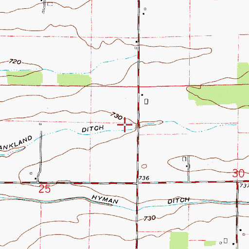 Topographic Map of Shankland Ditch, IN